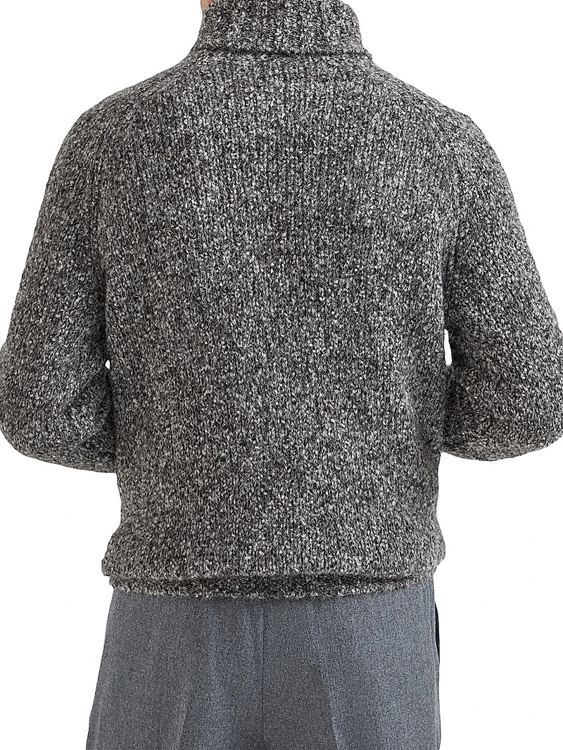Flecked Alpaca, Virgin Wool and Cashmere Turtleneck Sweater