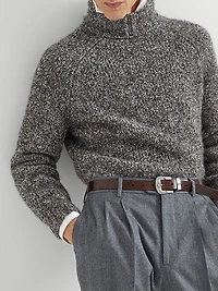 Flecked Alpaca, Virgin Wool and Cashmere Turtleneck Sweater