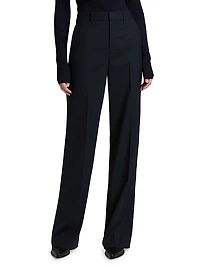 Hirsh Wool Straight-Leg Pants