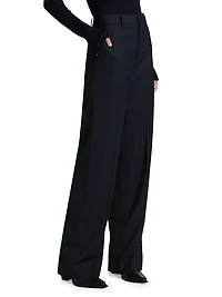 Hirsh Wool Straight-Leg Pants