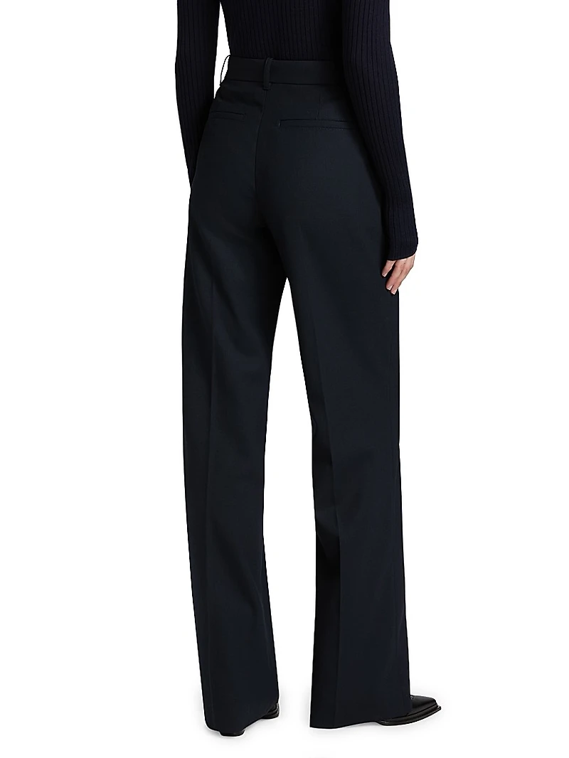 Hirsh Wool Straight-Leg Pants