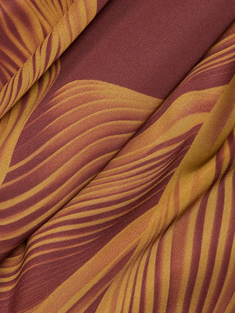 Dancing Pleat Double-Face Satin Midi-Dress