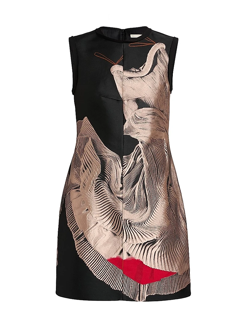 Dancing Pleat Jacquard Minidress