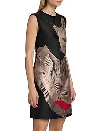 Dancing Pleat Jacquard Minidress