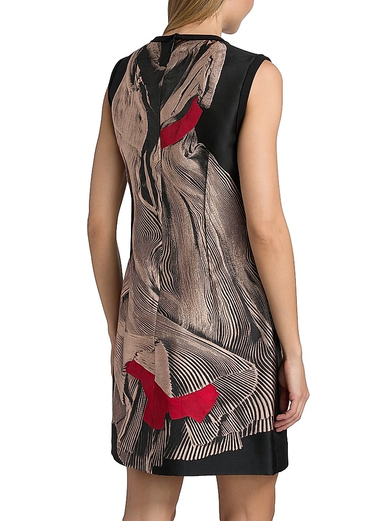 Dancing Pleat Jacquard Minidress