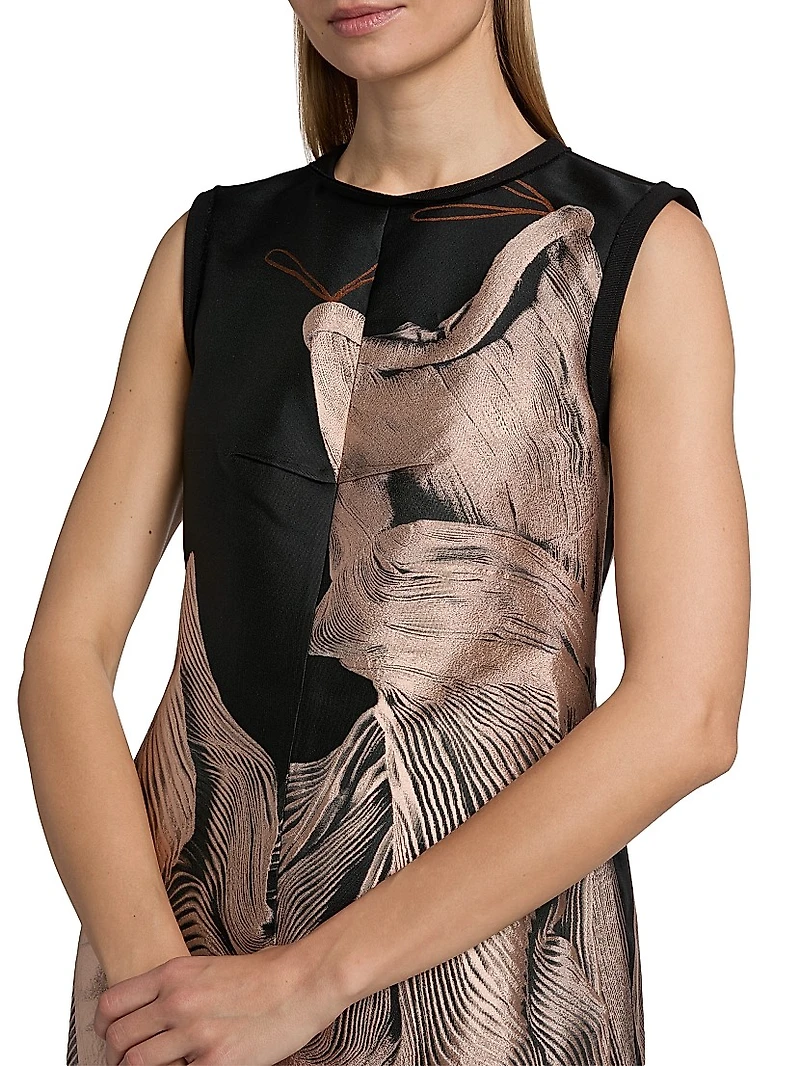 Dancing Pleat Jacquard Minidress