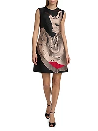 Dancing Pleat Jacquard Minidress