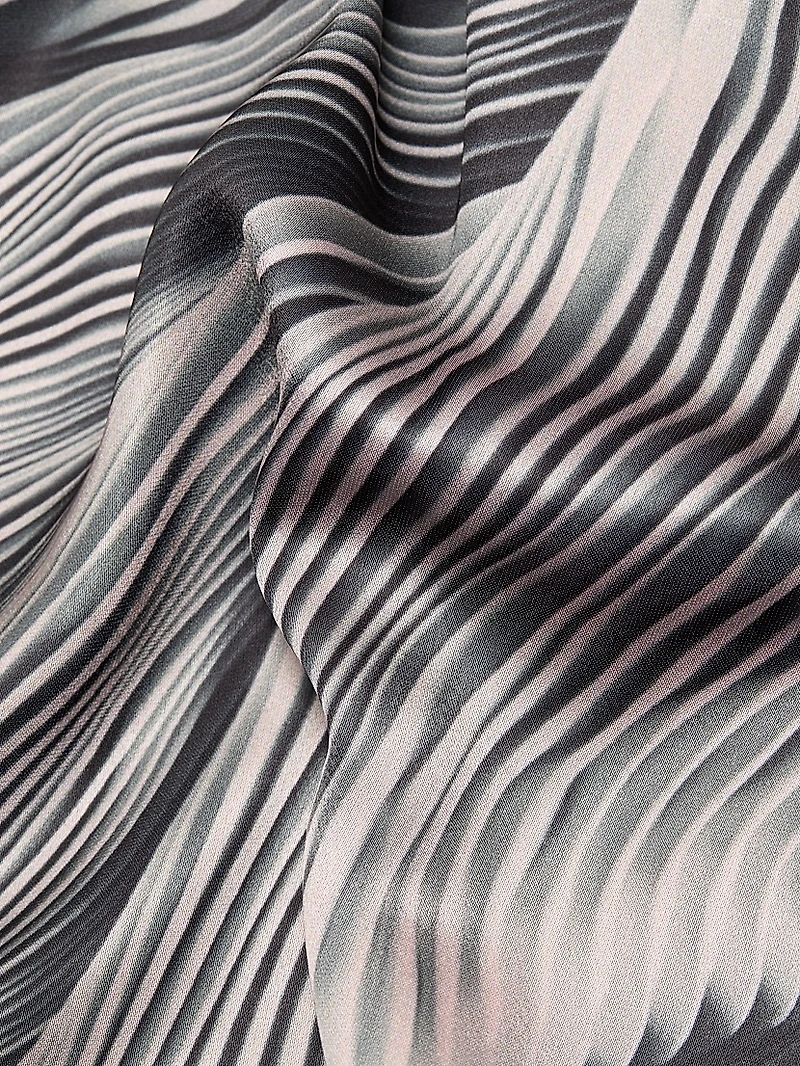 Printed Double-Face Satin Straight-Leg Pants