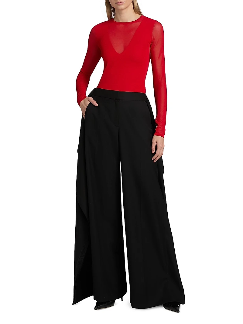 Wool Wide-Leg Pants