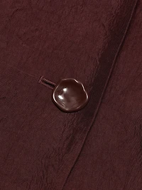Notch Lapel Crinkled Satin Blazer