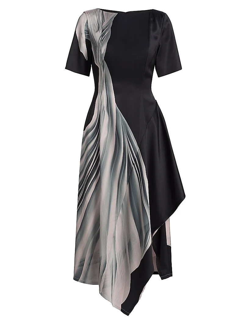 Dancing Pleated Fit-And-Flare Midi-Dress