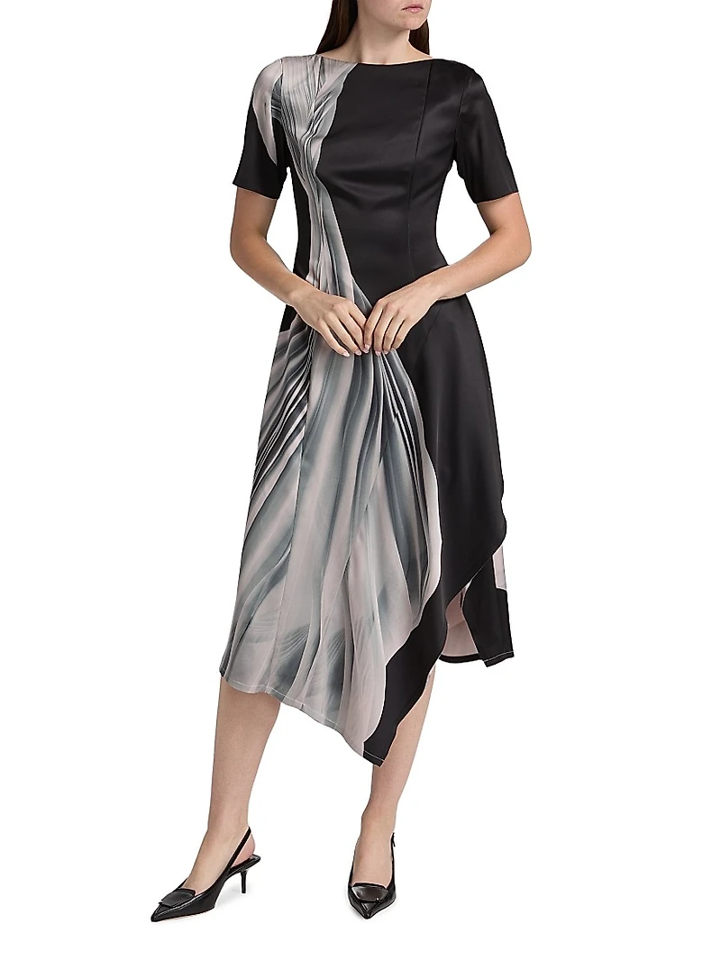 Dancing Pleated Fit-And-Flare Midi-Dress