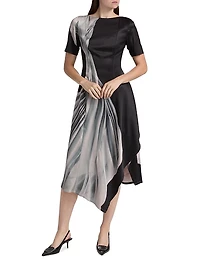 Dancing Pleated Fit-And-Flare Midi-Dress