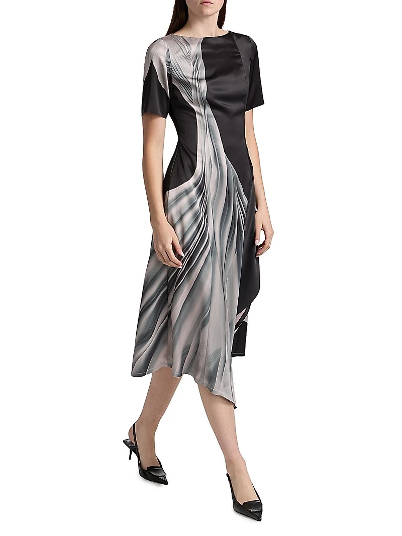 Dancing Pleated Fit-And-Flare Midi-Dress