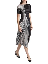 Dancing Pleated Fit-And-Flare Midi-Dress