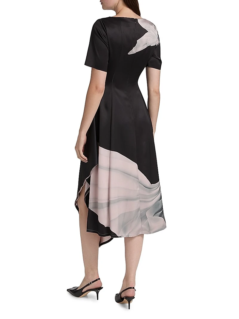 Dancing Pleated Fit-And-Flare Midi-Dress