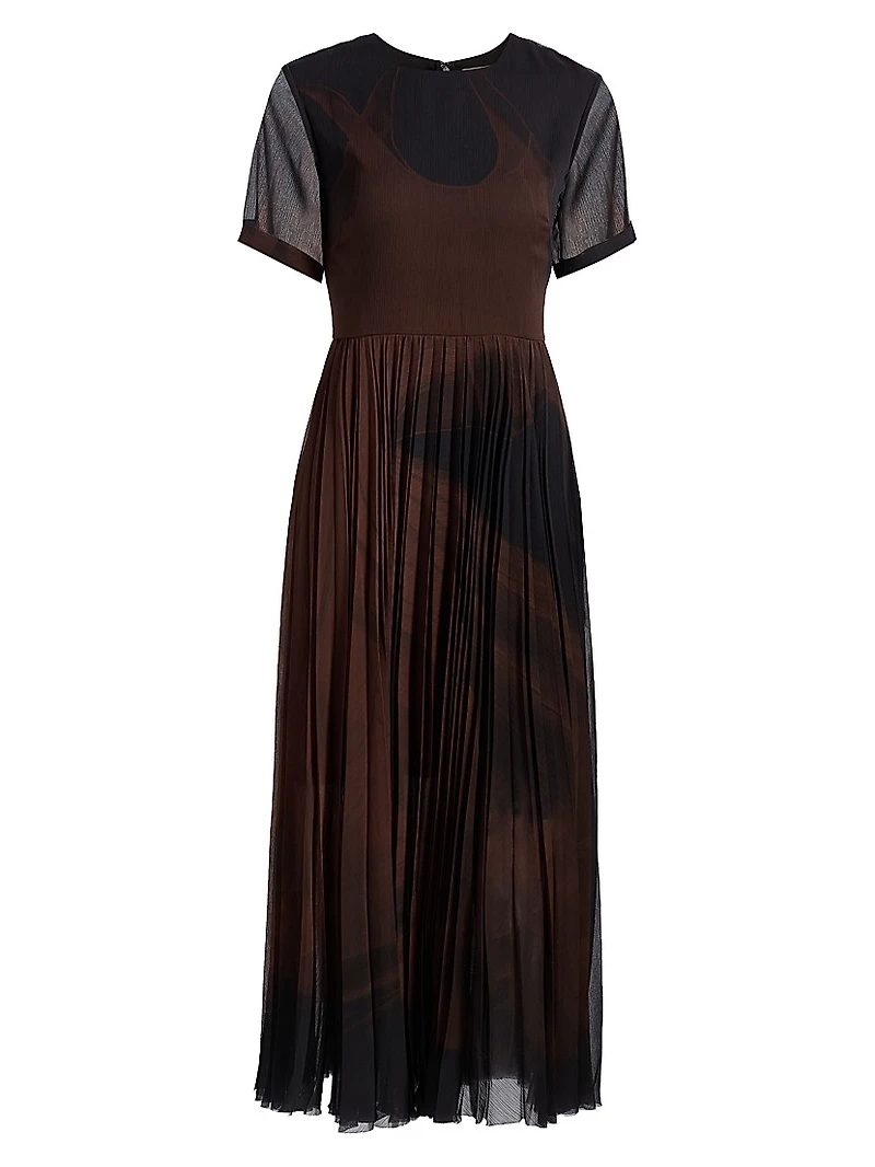 Dancing Pleat Midi-Dress