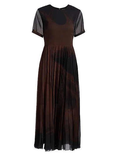 Dancing Pleat Midi-Dress