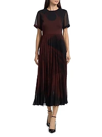 Dancing Pleat Midi-Dress