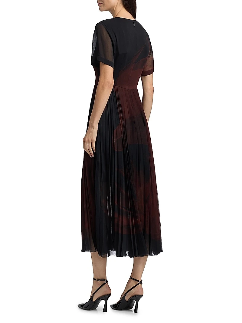 Dancing Pleat Midi-Dress