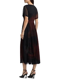 Dancing Pleat Midi-Dress
