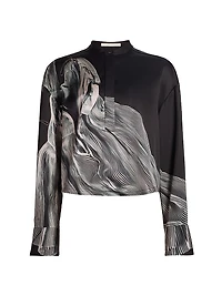 Double-Face Satin Oversized Shirt