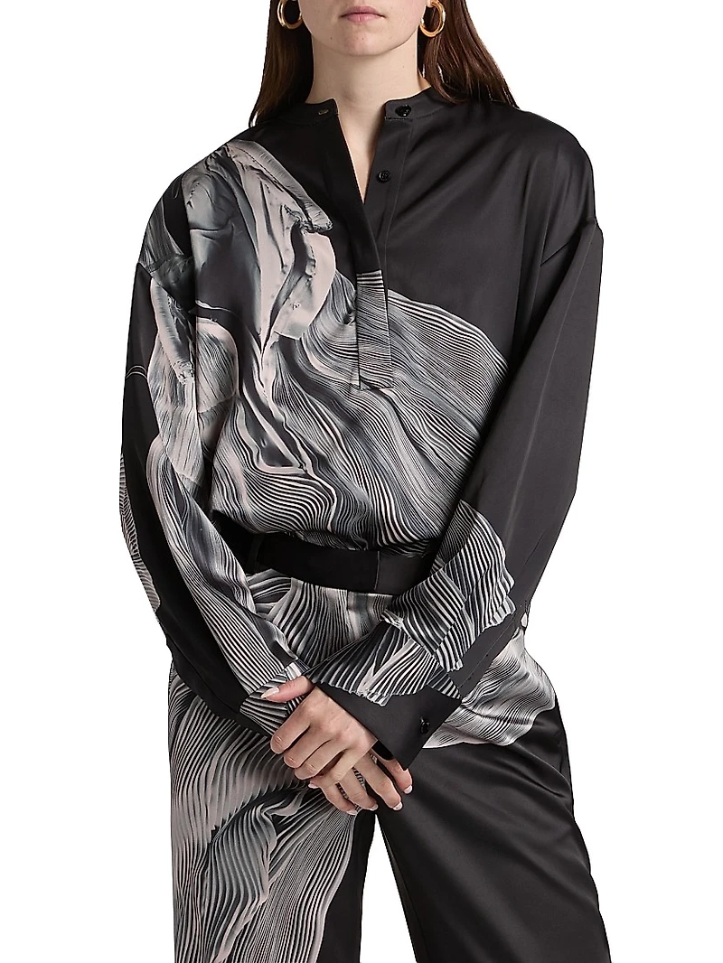 Double-Face Satin Oversized Shirt