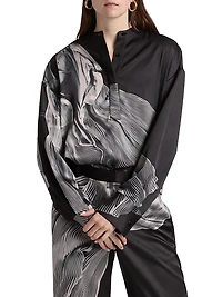 Double-Face Satin Oversized Shirt