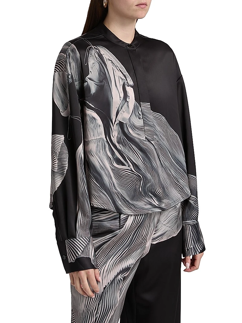 Double-Face Satin Oversized Shirt