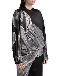 Double-Face Satin Oversized Shirt