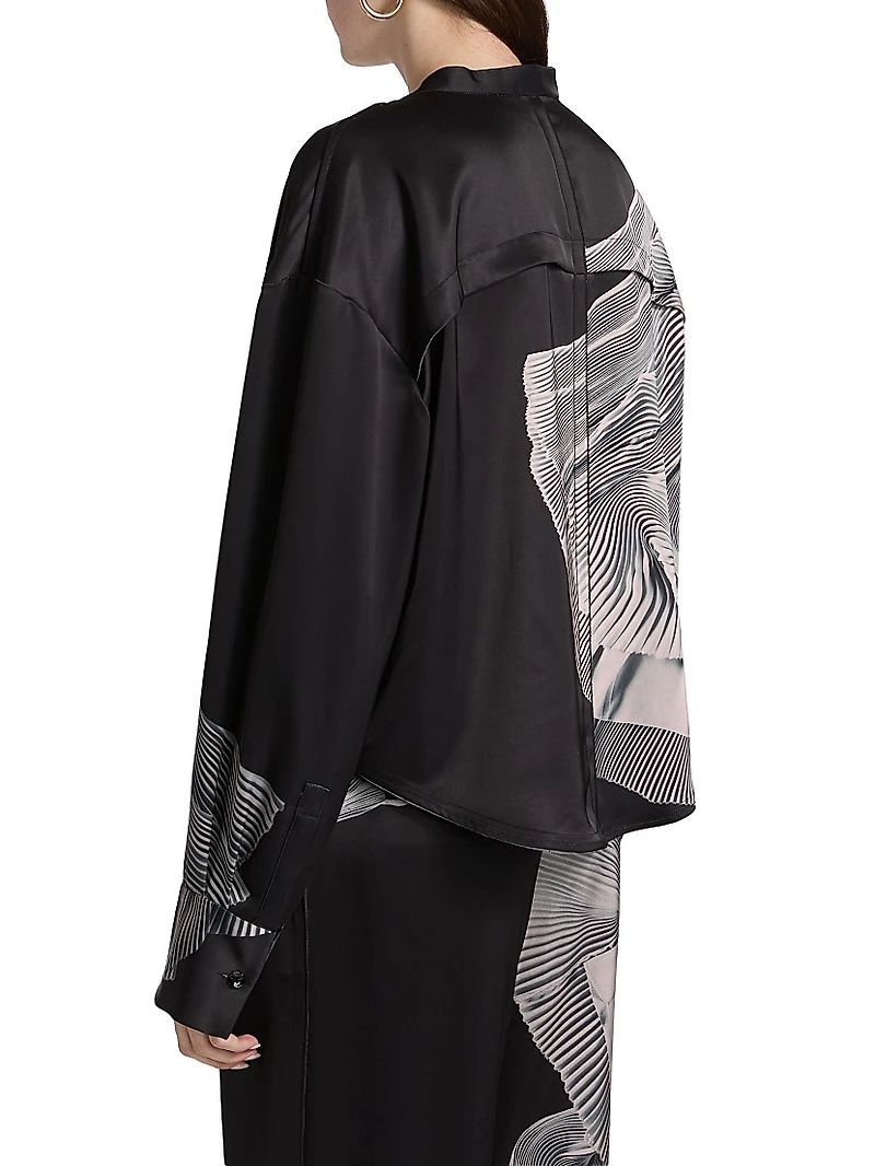 Double-Face Satin Oversized Shirt