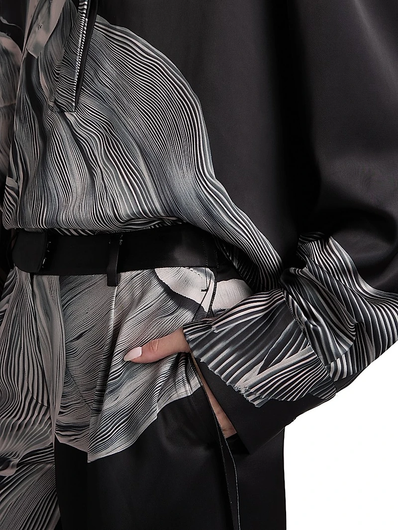 Double-Face Satin Oversized Shirt