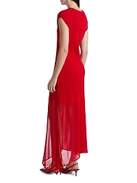 Asymmetrical Seamed Maxi Dress