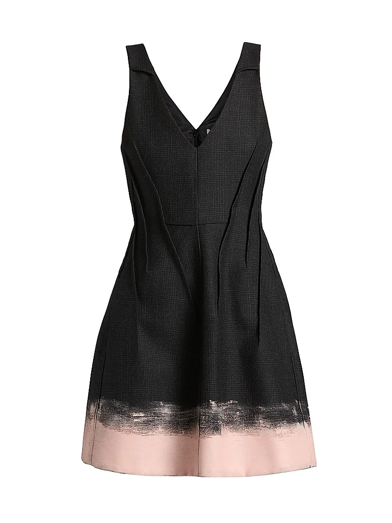 Glen Plaid Wool Minidress