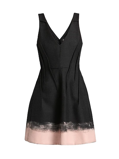 Glen Plaid Wool Minidress