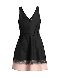 Glen Plaid Wool Minidress