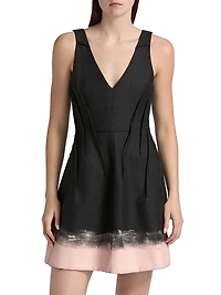 Glen Plaid Wool Minidress