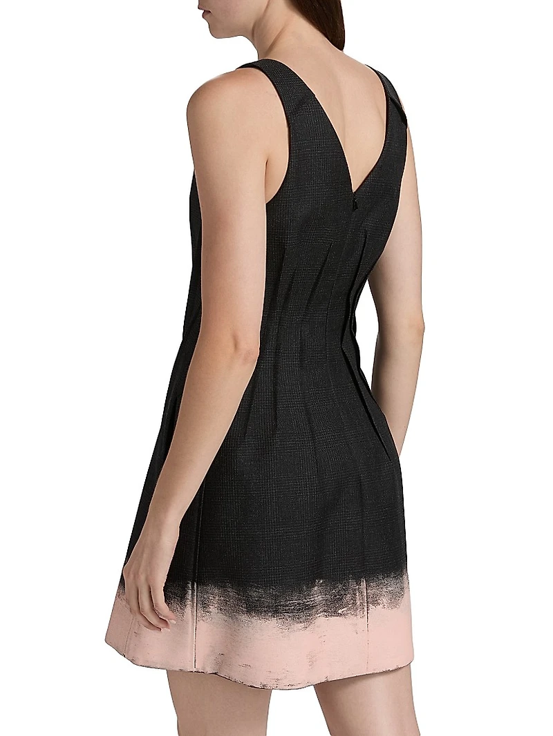 Glen Plaid Wool Minidress