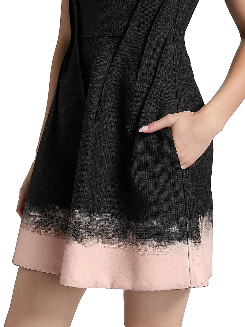 Glen Plaid Wool Minidress