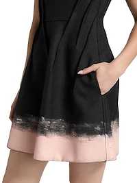 Glen Plaid Wool Minidress