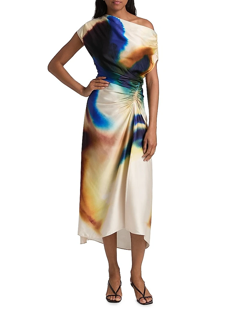 Penny Satin Midi-Dress