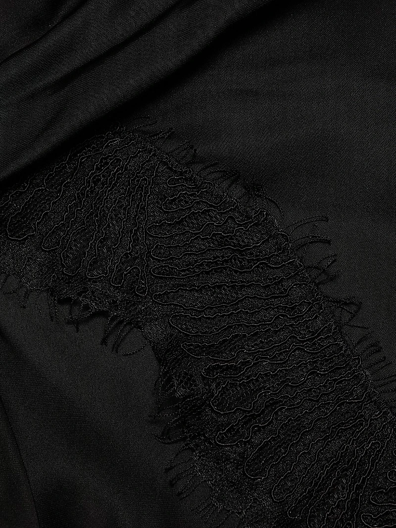 Dion Draped Lace-Trimmed Minidress