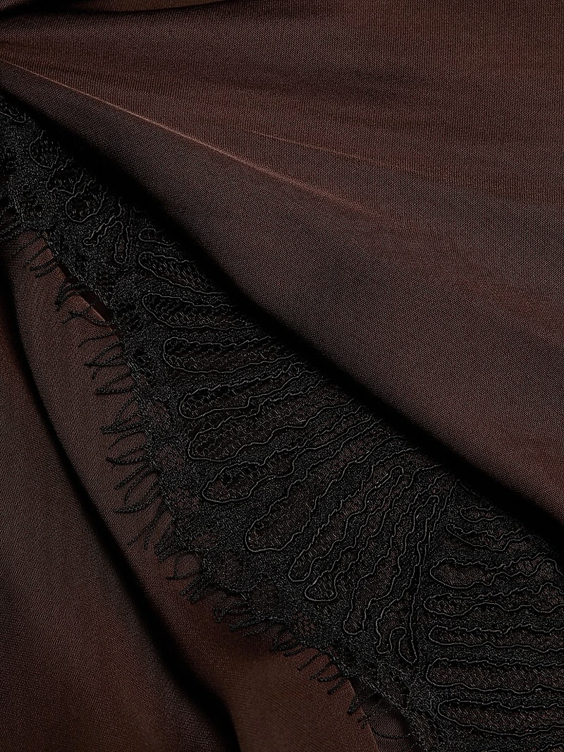 Luna Draped Lace-Trimmed Dress