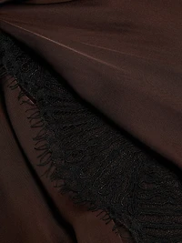 Luna Draped Lace-Trimmed Dress