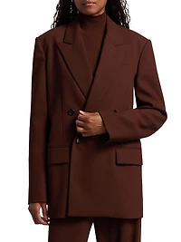 Calla Wool-Blend Oversized Blazer