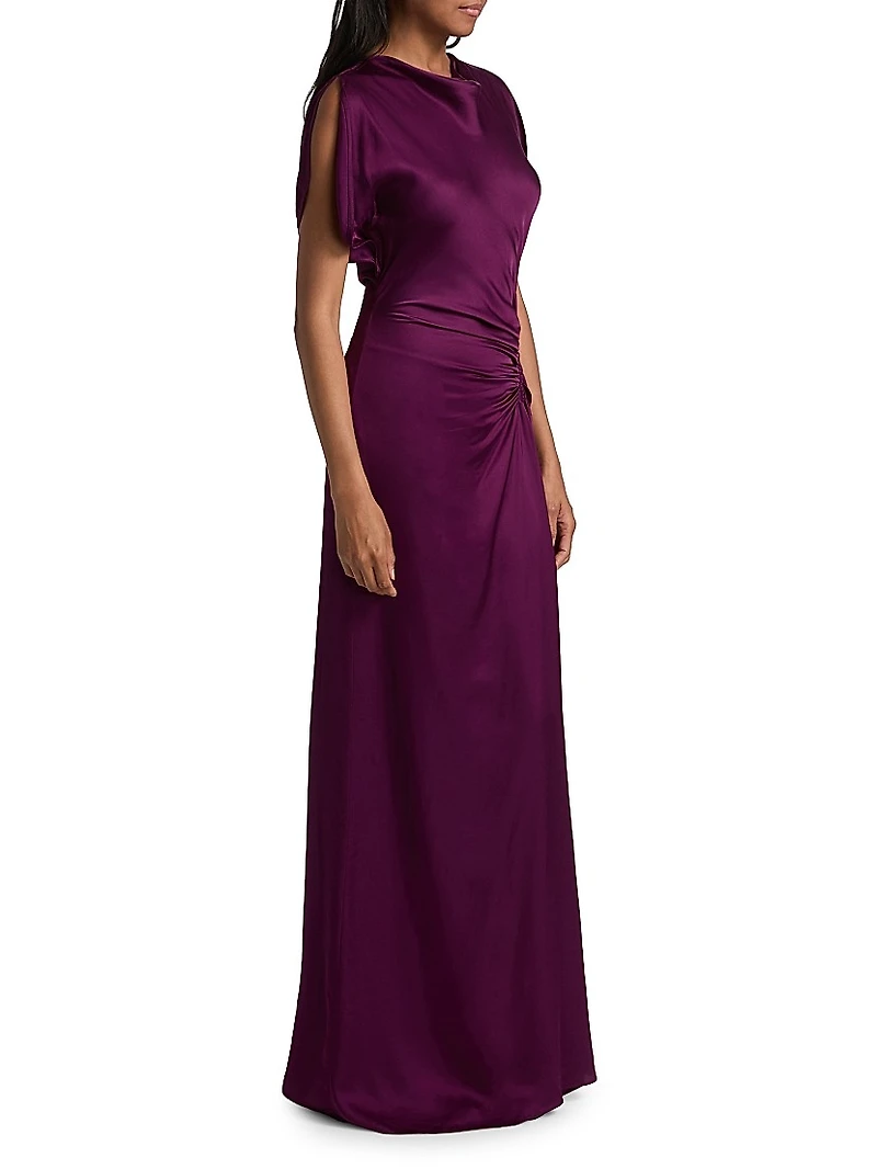 Nadia Satin Bias-Cut Gown