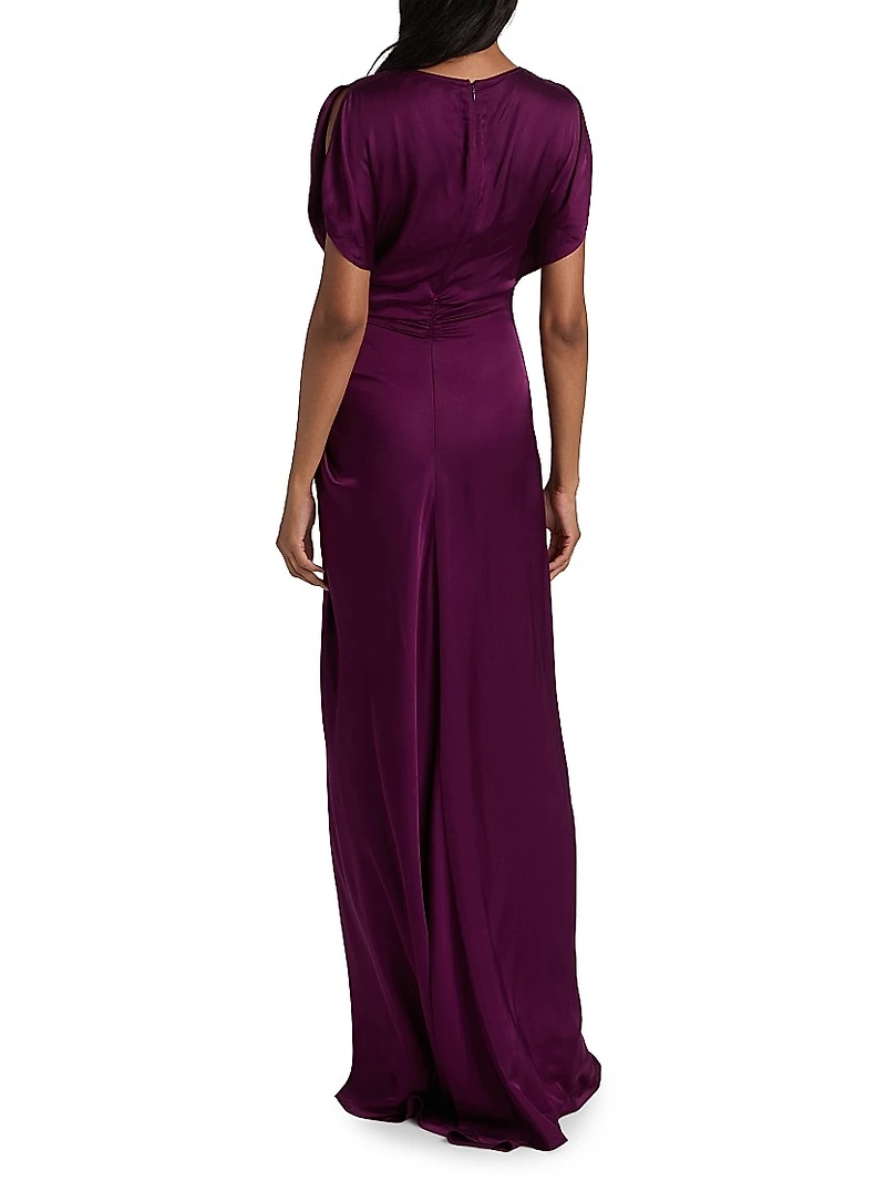 Nadia Satin Bias-Cut Gown