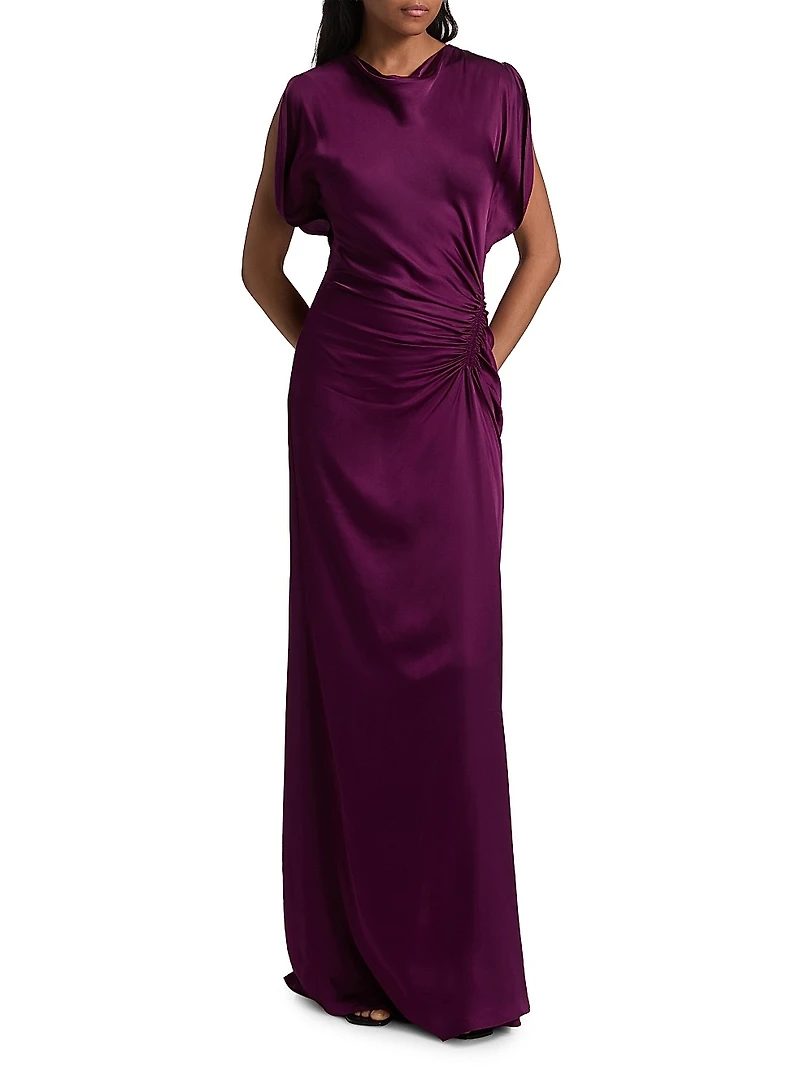Nadia Satin Bias-Cut Gown