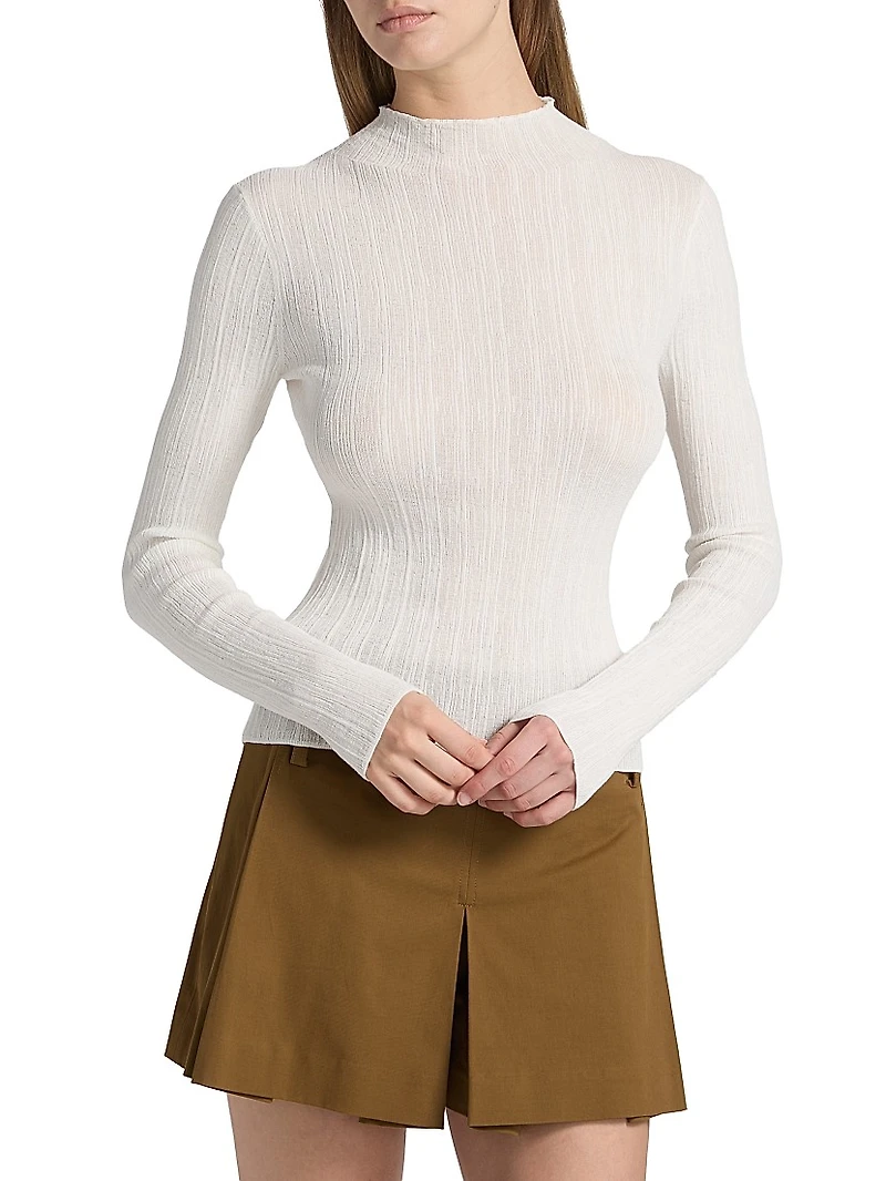 Hugh Textured Cotton-Blend Top