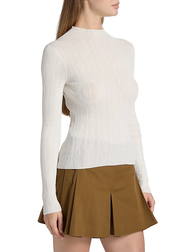 Hugh Textured Cotton-Blend Top
